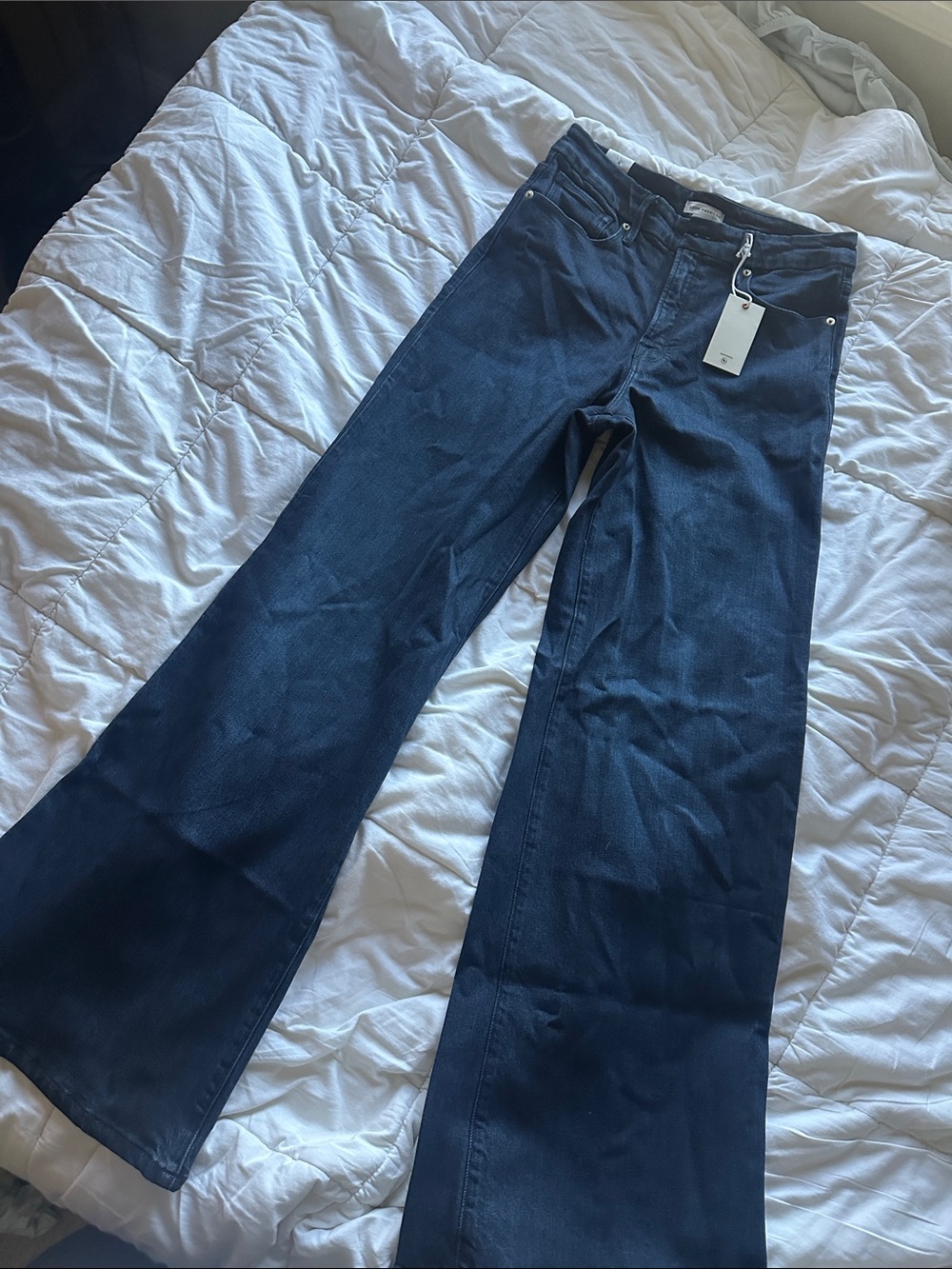Good American Dark Indigo Wide-Leg Jeans